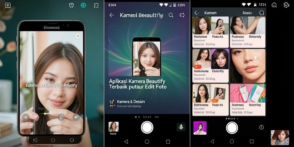 Tampilan antarmuka aplikasi Kamera Beautify 8364 yang intuitif.
