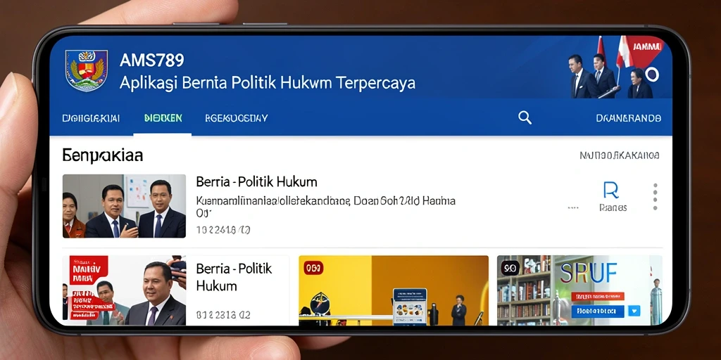 Antarmuka modern AMS789 untuk berita politik dan hukum.