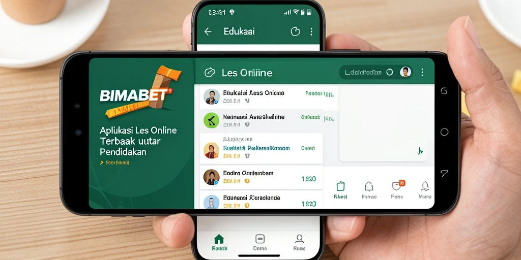 Tampilan antarmuka aplikasi Les Online BIMABET yang user-friendly.
