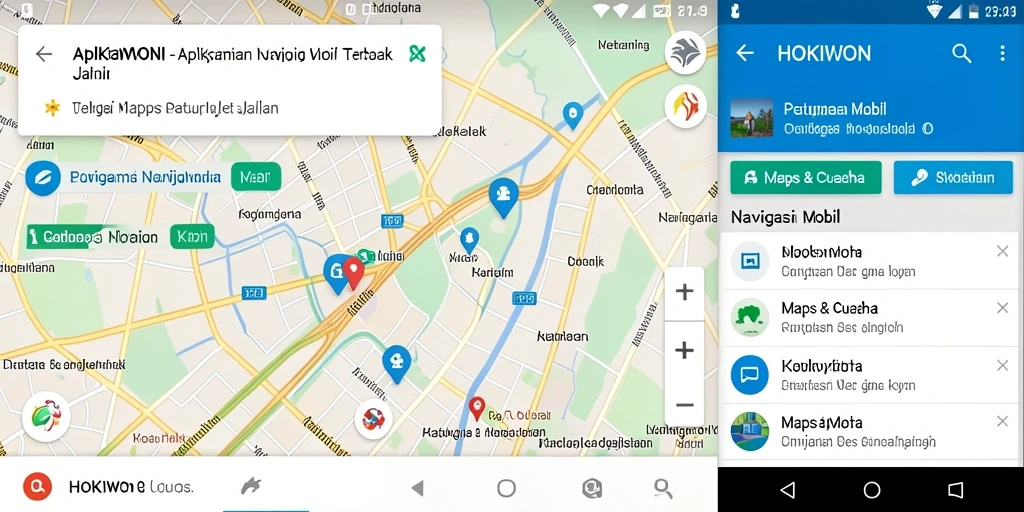 Antarmuka HOKIWON yang jelas untuk navigasi mobil.