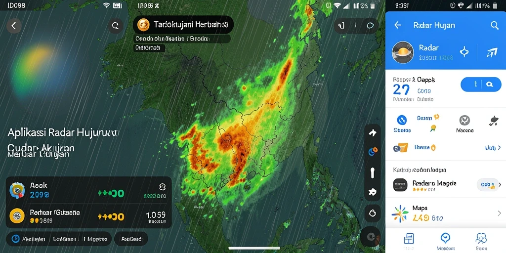 Antarmuka utama ID098 menampilkan radar hujan yang jelas dan informatif.