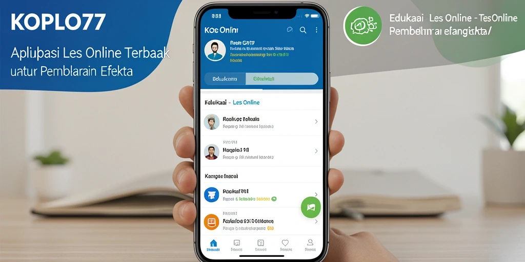 Antarmuka aplikasi Les Online KOPLO77 yang interaktif dan menarik.