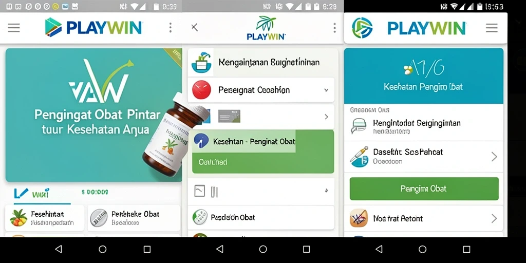 Antarmuka PLAYWIN yang memudahkan pengguna dalam mengatur pengingat obat.