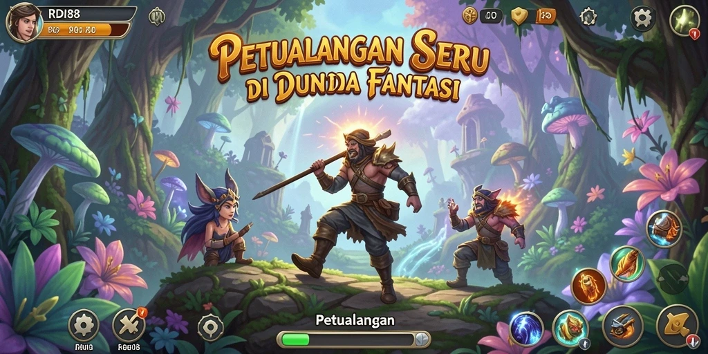 Tampilan antarmuka RDI88 saat menjelajahi dunia Petualangan yang menakjubkan.