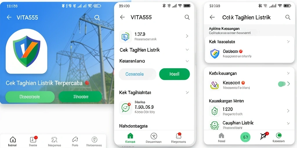 Antarmuka VITA555 menampilkan informasi tagihan listrik yang jelas dan mudah dipahami.